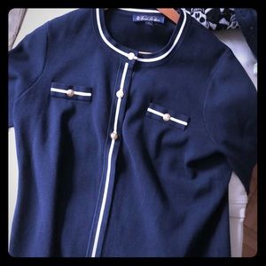 Brooks Brothers navy Blue sweater w/ Gold Buttons